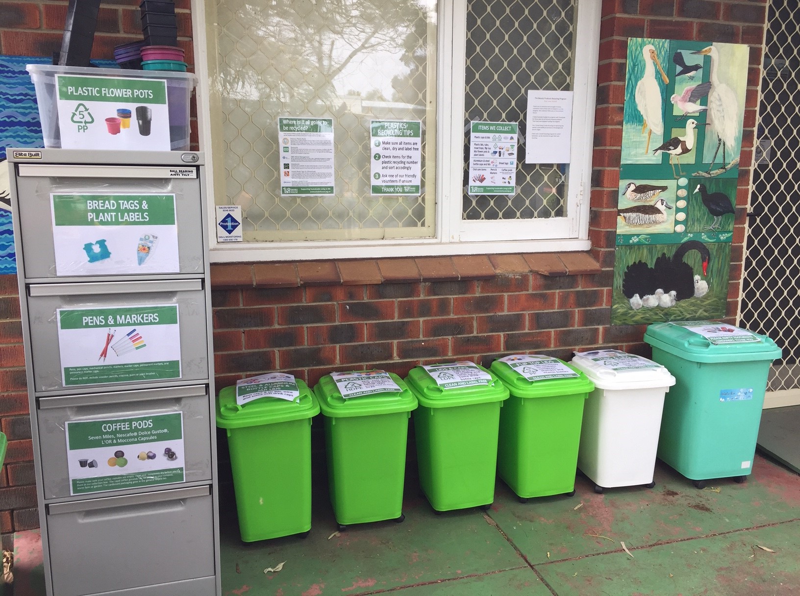 Recycling drop-off station at Environment House
